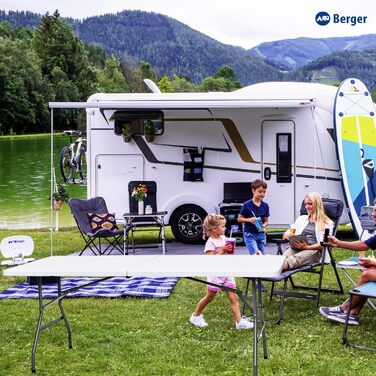 Складаний стіл Camptime Taurus 180x74 см для кемпінгу, саду, балкона, ринку, фестивалів, гриль-вечірок, багатофункціональний, переносний стіл для відпочинку на природі