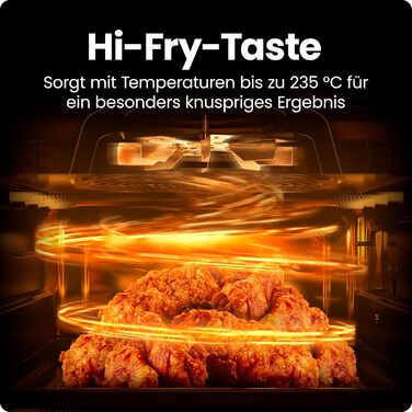 Фритюрниця без олії Chefman 5.7L з Hi-Fry технологією, сенсорне управління, антипригарне покриття, чорна