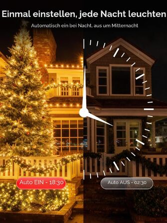 Світлодіодна гірлянда для вулиці 30м, 300 LED вогників для новорічного та різдвяного декору (теплий білий колір)