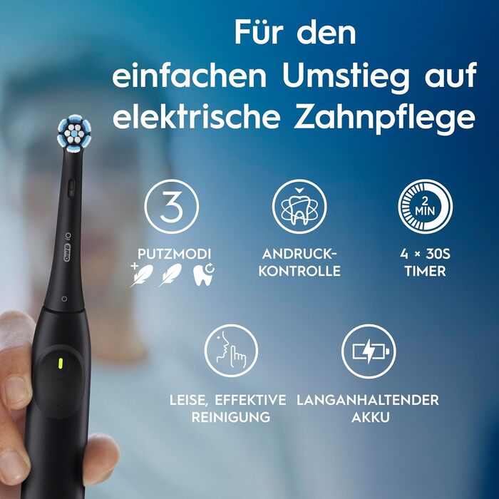 Електрична зубна щітка Oral-B iO Series 2, чорна (набір: 2 щітки Night Black та Calm Pink, 3 насадки, футляр)