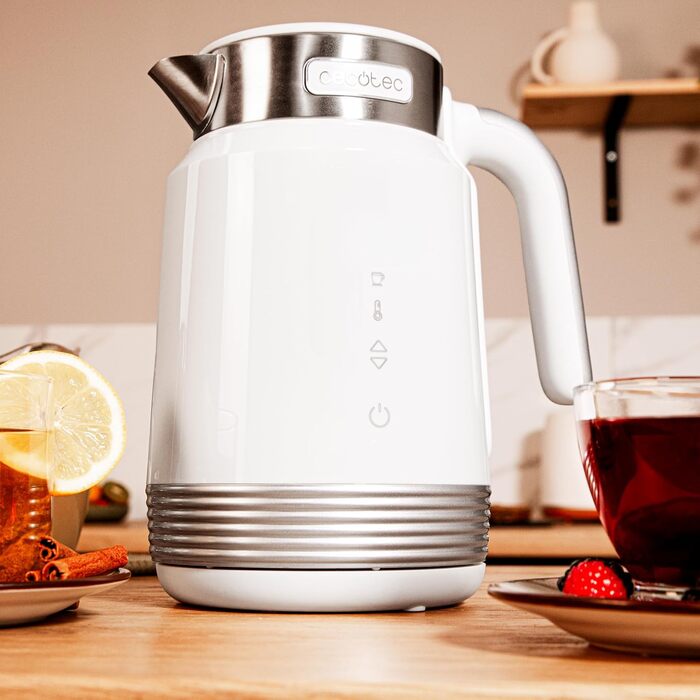 Електричний чайник Cecotec ThermoSense 600 Touch Black, 1.7 л, 2200 Вт, з нержавіючої сталі та пластику, LED-індикатор, поворотна база 360°