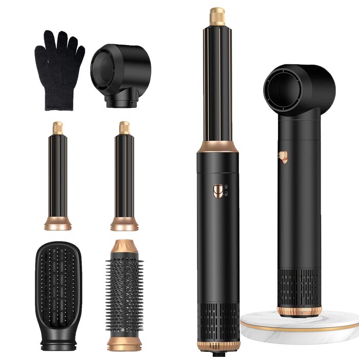 Набір для укладки волосся Hairstyler 5-в-1 з автозавиткою та феном, чорний