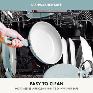 Набір сковорідок GreenPan Dover (20,3 см та 25,4 см), керамічне антипригарне покриття без PFAS, підходять для духовки та посудомийки, колір Blue Haze