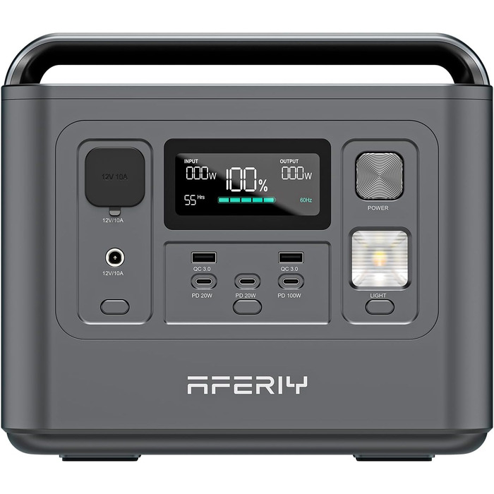Портативна електростанція AFERIY, ємність 512 Wh, номінальна потужність 230 W