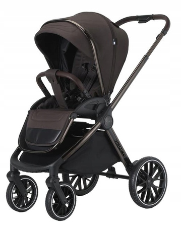 Дитячий візок 4в1 ADAMEX BUZ PRO i-size з поворотним шасі, колір Bianco Chocolate Brown