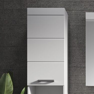 Високий шафа для ванної Vicco Luna, білий, 37x190 см