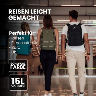 Рюкзак для ручної поклажі Zeeksack The Underseat 15L, Petrol (чорний) — компактна сумка в літак під сидіння