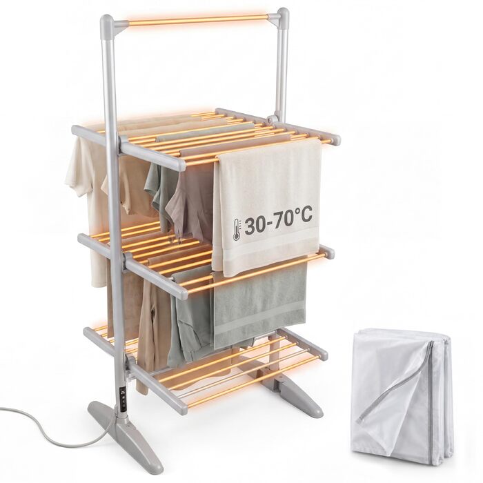 Електричний сушарка для білизни Silvergear з захисним чохлом, 230 Вт, 147×54×94 см (Сушарка-вежа Premium)