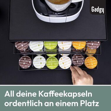 Тримач для капсул Dolce Gusto Gadgy на 72 капсул, металевий органайзер з 2 шухлядами