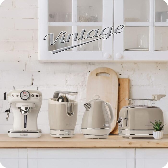 Ariete Vintage Cappucino 2878: Електричний спінювач молока ретро-стилю для капучино та гарячого шоколаду, 250 мл, 500 Вт, Бежевий