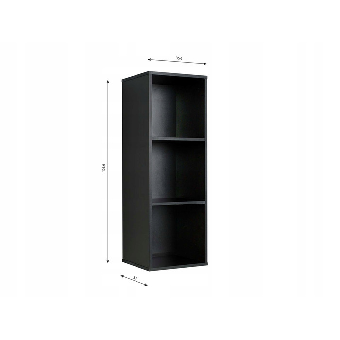 Стелаж Meble Domiko, 105,6 см x 36,6 см x 35 см, чорний