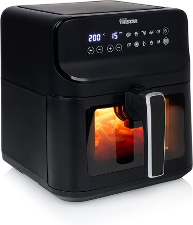 Tristar цифрова аерофритюрниця 6,2 л, 1,5 кг, з оглядовим вікном, чорна, FR-9037