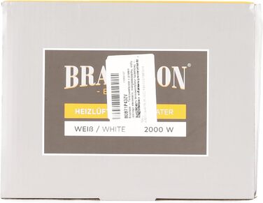 Енергозберігаючий керамічний обігрівач Brandson з дистанційним керуванням, для ванної, тихий, з таймером, функцією обертання, білий, GS сертифікат