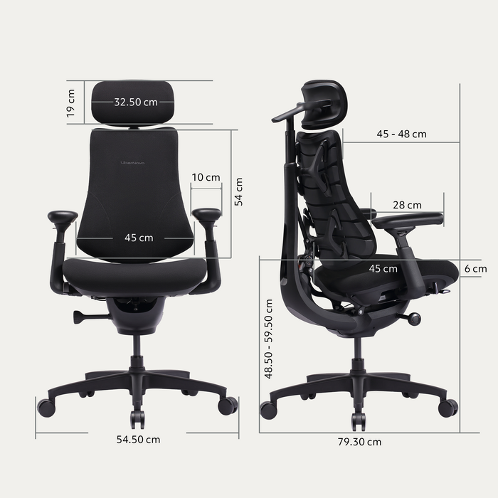 Крісло офісне ергономічне LiberNovo Omni SE Obsidian 48 см