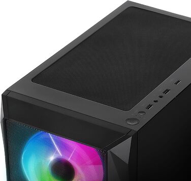 Корпус для ПК Spirit Of Gamer Rogue 7, RGB підсвітка, 6 ARGB вентиляторів 120 мм, сумісний з mATX, середній геймерський корпус із загартованим склом, оптимізований для охолодження