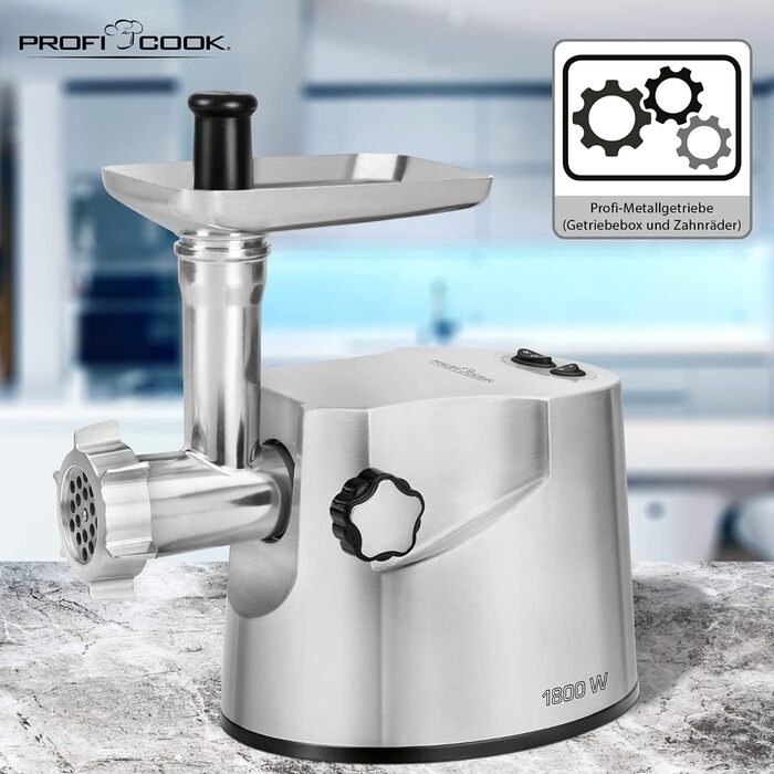 Електрична м'ясоподрібнювач Profi Cook PC-FW 1060, 1000W: для м'яса, ковбас та фаршу