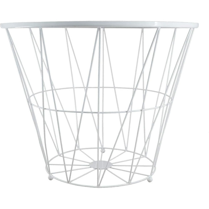Журнальний стіл PrimoLiving Design XL, білий металевий кошик з дерев'яною кришкою, 50x40 см, стіл з місцем для зберігання, сучасний декор