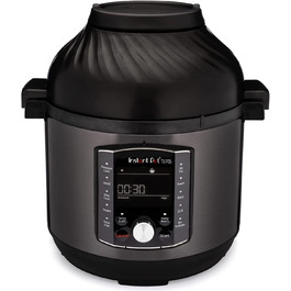 Електромультиварка Instant Pot Pro Crisp 11-в-1, 7.6 л, 1500 Вт, скороварка, аерофритюрниця, повільноварка, пароварка, гриль, дегідратор, sous-vide, чорна нержавіюча сталь