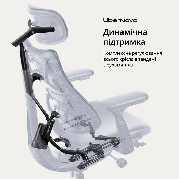 Крісло офісне ергономічне LiberNovo Omni Gen Graphite 48 см