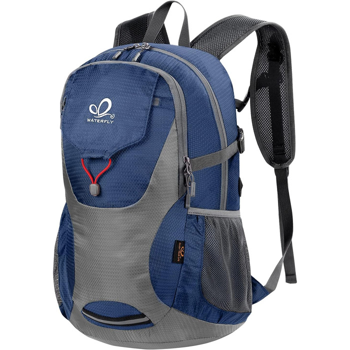 Складаний рюкзак WATERFLY 30L для походів, водонепроникний, ультралегкий, з відділенням для вологих речей, для чоловіків і жінок, темно-синій, для туризму, подорожей та прогулянок