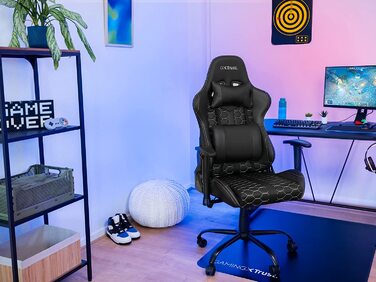 Ігрове крісло Trust Gaming GXT 708 Resto, чорне, ергономічне, 360° обертання, знімні подушки, регульована висота, офісне комп'ютерне крісло