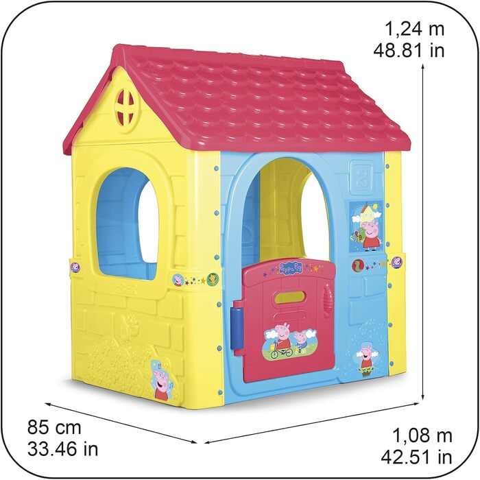 Дитячий будиночок FEBER Fantasy House Pepa Pig, багатокольоровий, для дітей 2-6 років, з дверцятами, для вулиці та дому, легко збирається