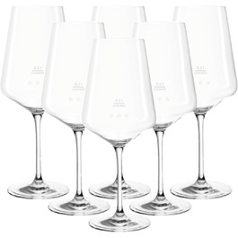 Набір келихів для червоного вина LEONARDO HOME Puccini Gastro-Edition, з мірною шкалою 0,2 л, 0,1 л, 750 мл, стандартні, для готелів та ресторанів, 6 шт
