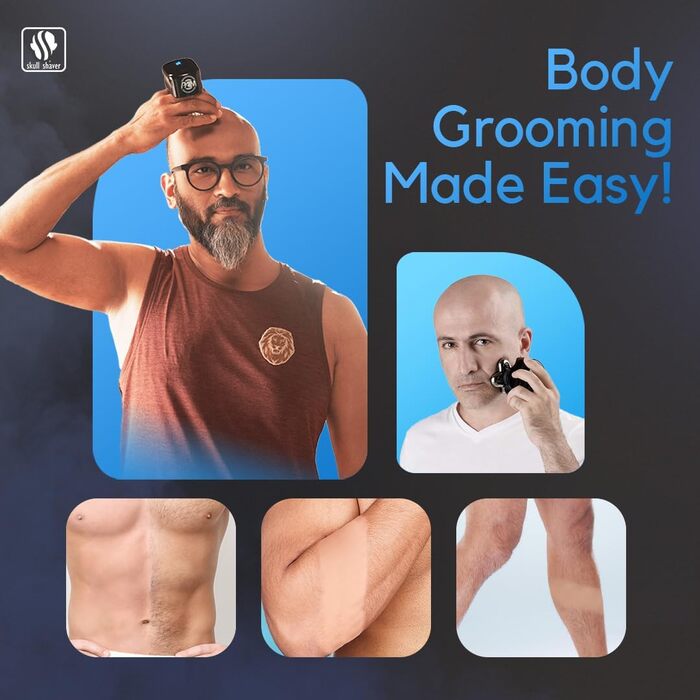 Електричний гоління для обличчя та голови Skull Shaver Palm Pro MX5 - бездротовий, акумуляторний, для мокрого та сухого гоління, чоловічий, USB-зарядка, Grooming Set, леза Carver 4 Pro, LCD-дисплей