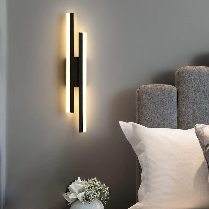 Світильник настінний LED Comely, 16Вт, чорний, 3 колірні температури (3000K/4000K/6500K), сучасний дизайн, для коридору, сходів, вітальні, їдальні