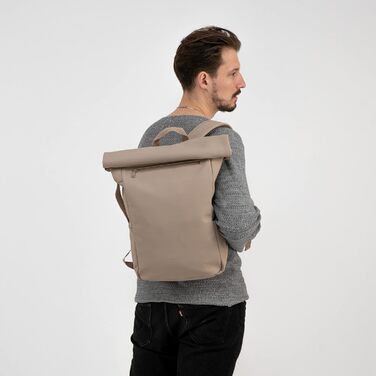 Рюкзак Johnny Urban Henry роллтоп з відділенням для ноутбука, водостійкий, 15 л, для жінок і чоловіків, бежевий, для університету, роботи