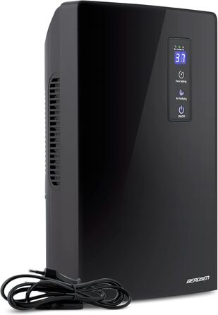 Осушувач повітря Berdsen BR-20B з дисплеєм, електричний, 2 л, чорний, для приміщень до 30 м², очищувач повітря, сушарка для білизни