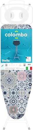 Праска-дошка Colombo STELLA 120x40 см з підставкою для парогенератора, металева, бавовняний чохол, різнокольорова