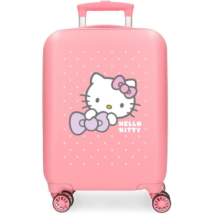Дитяча валіза Hello Kitty Мій улюблений бант, ABS, 4 подвійні колеса, рожевий, зручний внутрішній простір з еластичними відділеннями