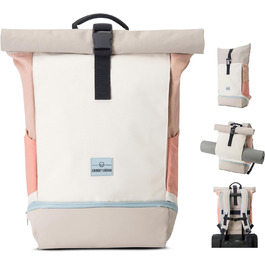 Рюкзак Johnny Urban Allen Medium 15L для жінок і чоловіків, водостійкий, з відділенням для ноутбука, для університету, велосипеда та бізнесу, екологічний, пісочний/рожевий