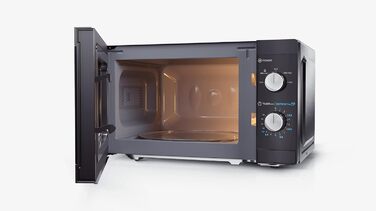 Мікрохвильова піч SHARP MS01EB, 800 Вт, 5 рівнів потужності, функція розморожування, 44x25,8x34,4 см, чорна