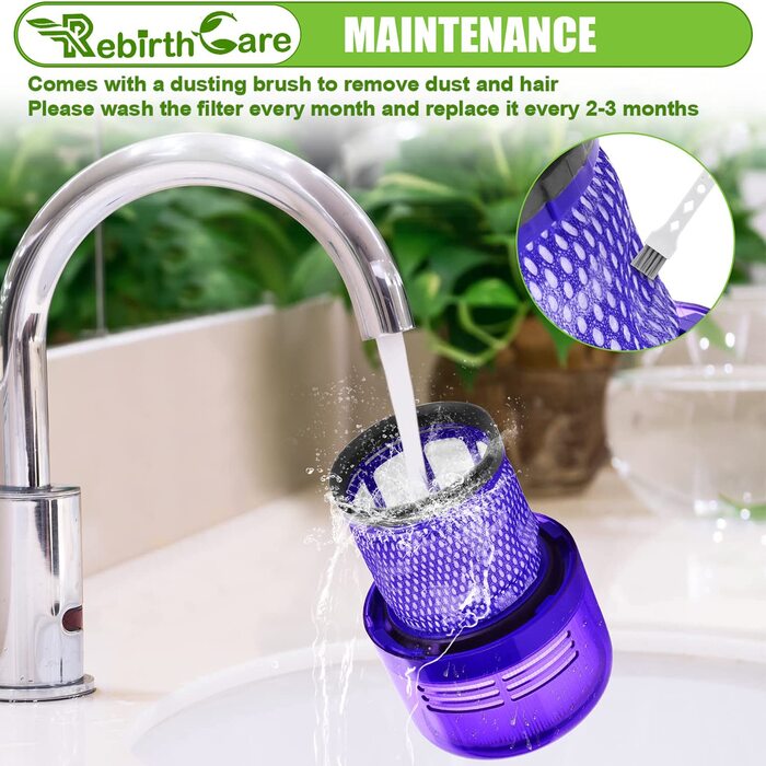 Комплект з 3 фільтрів Rebirthcare для пилососів Dyson V11 SV17 SV14 SV22 Absolute, Pro, Animal, Torque Drive, Total Clean, змінний HEPA фільтр, сумісний з Dy-970013-02, 97001302, V11-3pcs