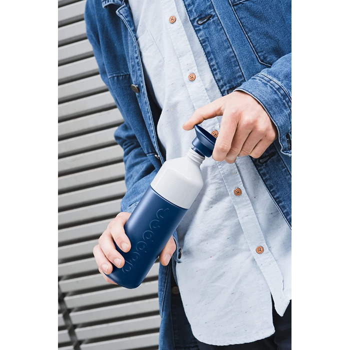 Термос Dopper Insulated Breaker Blue 580 мл – термочашка з нержавіючої сталі, для кави, чаю, подвійні стінки, не протікає, зберігає холод до 24 годин, тепло до 9 годин