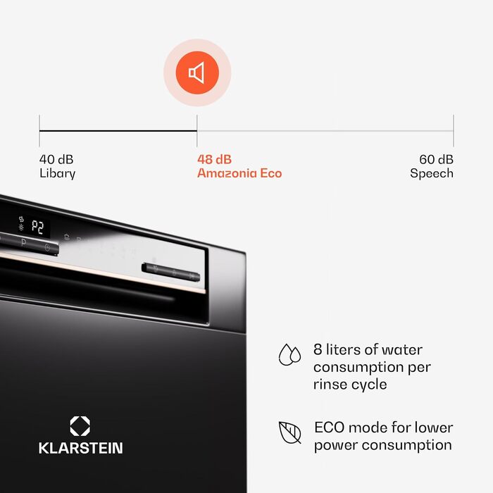 Посудомийна машина Klarstein Mini 6 комплектів, тиха, компактна, 7 програм, для дому, офісу, кемпінгу, з підключенням до води
