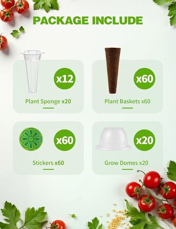 Набір для вирощування трав у приміщенні на 15 посадкових місць, Smart Garden з таймером, LED-освітлення повного спектру, регульована висота, 5L бак (набір для поповнення)