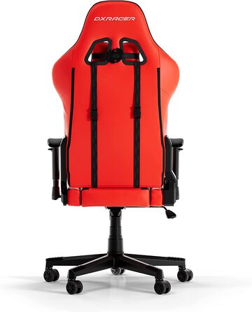 Ігрове крісло DXRacer PRINCE L червоно-чорне, оригінал, PVC шкіра