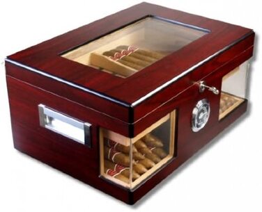 Дерев'яний хумідор Wood Wonderful V-1320 з кришталевим склом для зберігання сигар