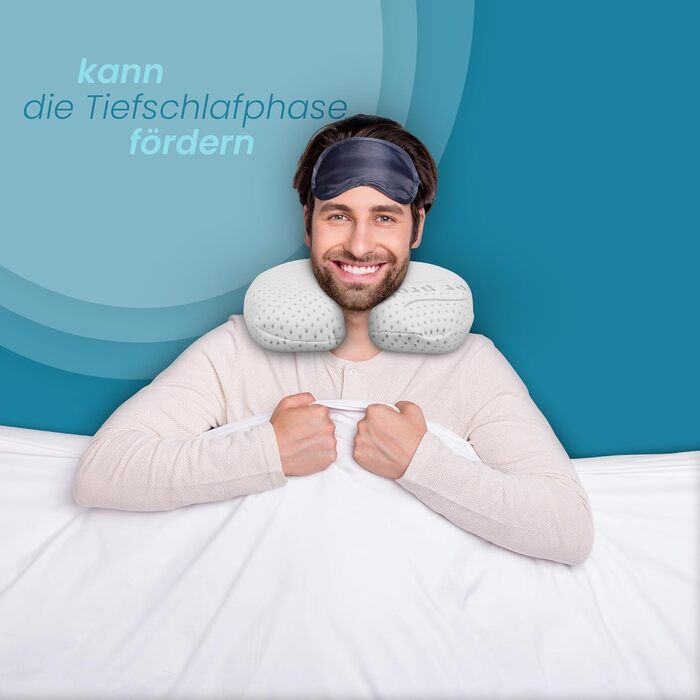 Подушка для шиї Bestlivings з піни Memory Foam (30x35x9 см) з антимікробним чохлом Silver Protect, Öko-Tex