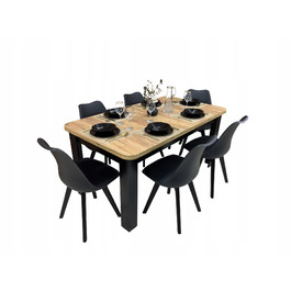Обідній гарнітур Loft Ribes: розкладний стіл 80x140/180 см та 6 стільців