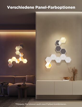 Світильник Govee Glide Hexagon Light Ultra, 3D RGBIC, Wi-Fi, 129 LED, сумісний з Alexa, 60 режимів, для геймерської кімнати, стіни, декору, 10 панелей, білий