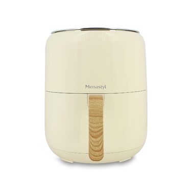 Аерофритюрниця MENASTYL 4,5 л Colorama Cream з дерев'яною ручкою, електрична фритюрниця без олії, 6025004