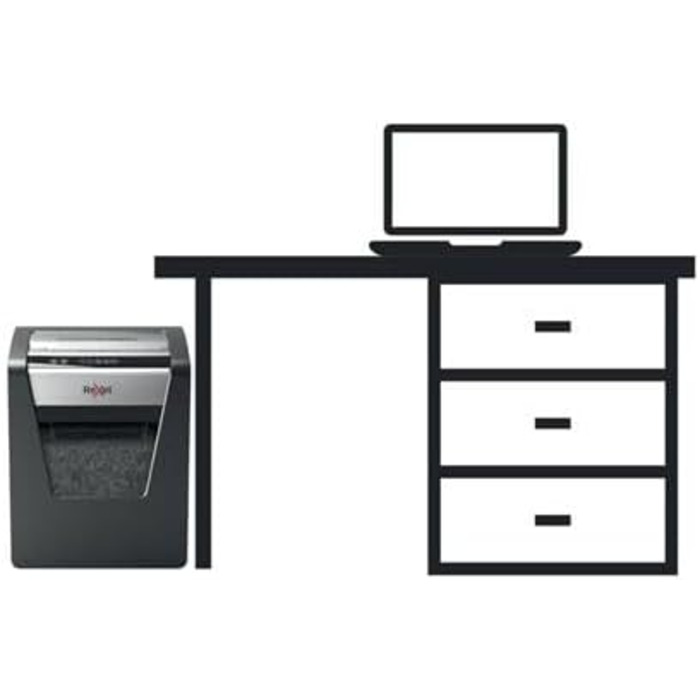 Шредер Rexel Momentum X308: безпечний знищення документів (P3), 15л контейнер, чорний