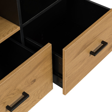 Шафа AMIO H 100x40x140 см, 2 висувні ящики, 1 дверцята, чорний/дуб, hjh LIVING