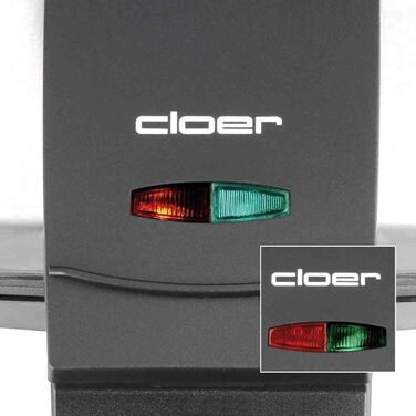 Сендвічниця Cloer 6235, 930 Вт, для 2 тостів, мушля, індикатор готовності, кабельний відсік, матова нержавіюча сталь