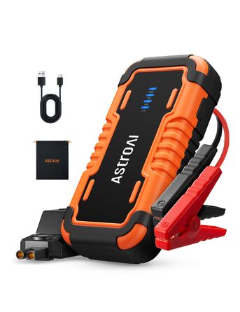 Пусковий пристрій AstroAI Powerbank для автомобіля (ПКВ), портативний бустер з USB QC 3.0, помаранчевий