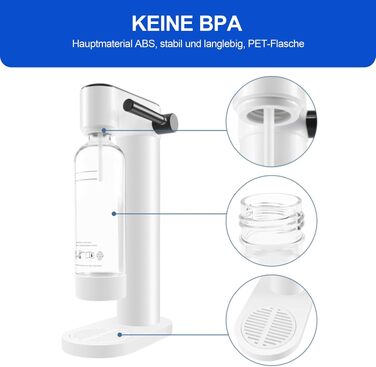 Сифон для газування води Sodastream з пляшкою 1 л, чорний (висота 42,3 см)